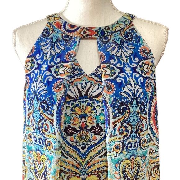 AB Studio Boho Mini Sleeveless Halter Style Dress Above the Knee Women’s Size Me - Picture 2 of 9